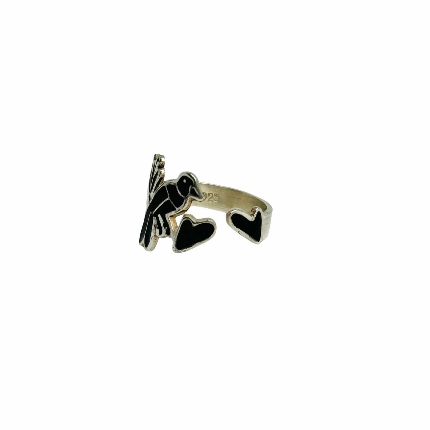 Anillo Yolotl negro plata 925