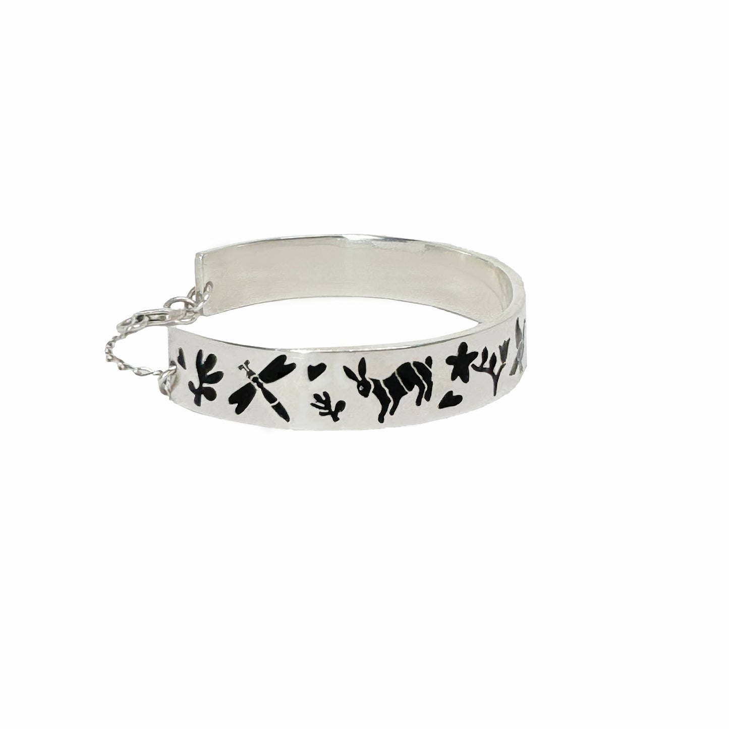 Brazalete Maka negro plata 925