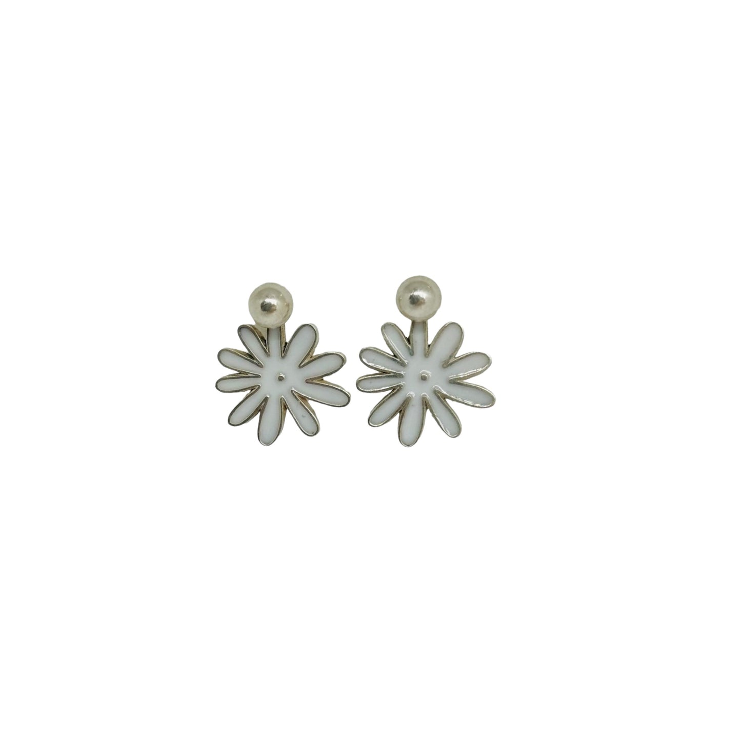 Aretes Deni blancos plata 925