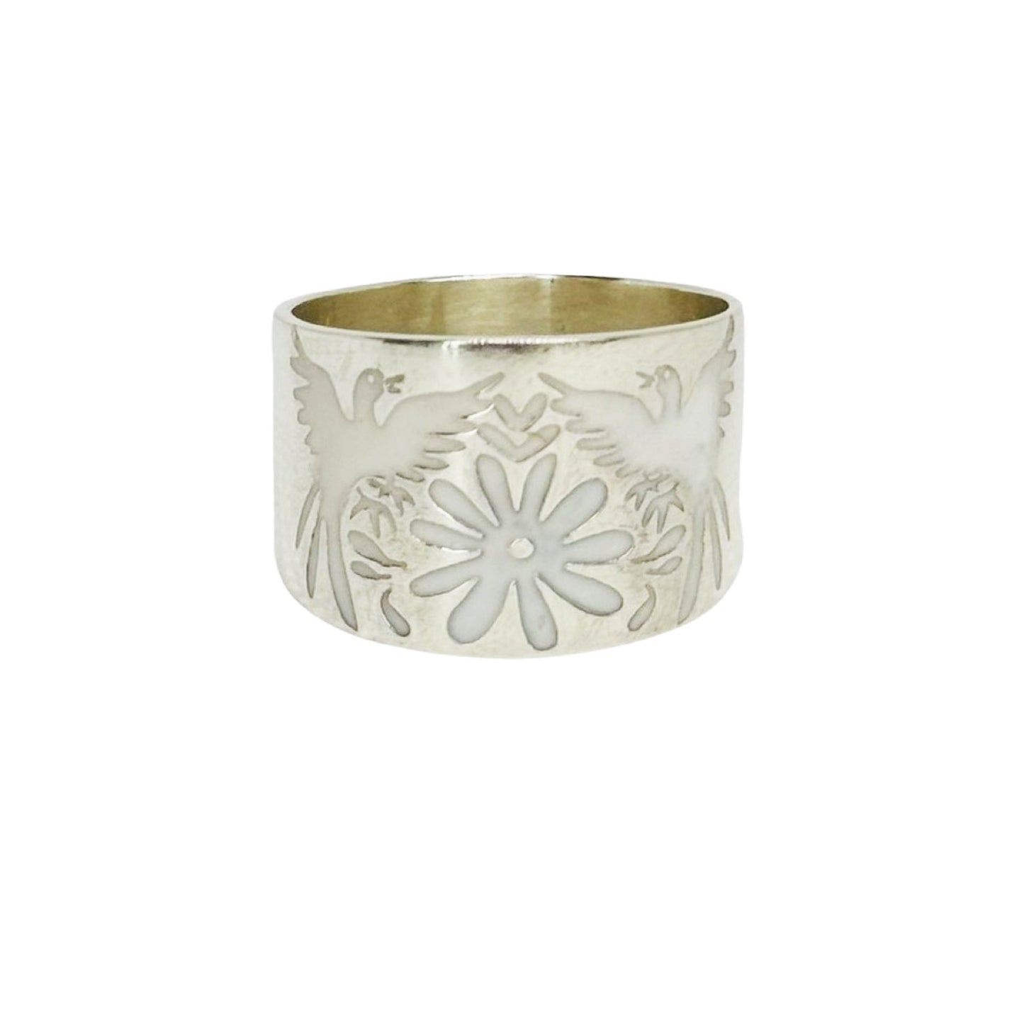 Anillo Kukul blanco plata 925
