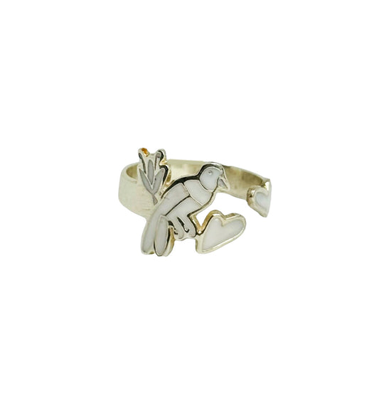 Anillo Yolotl blanco en plata 925