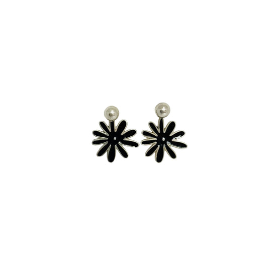 Aretes Deni negros plata 925